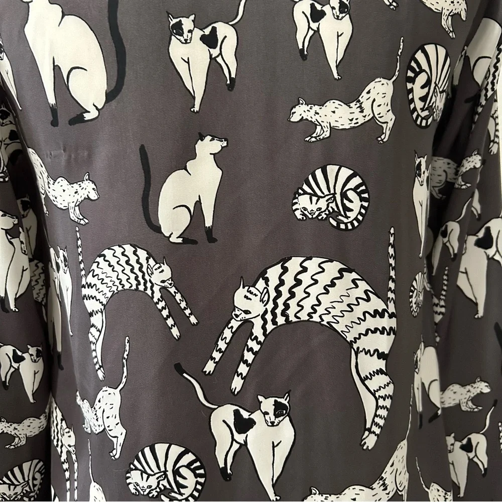 Zara Gray and White Animal Print Mini Dress - Picture 5 of 9